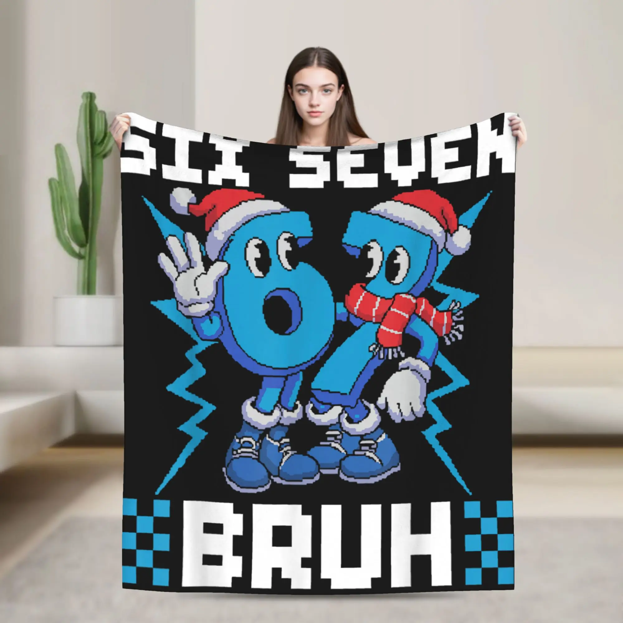 

Warm Blanket Airplane Travel Funny 67 Six Seven Christmas Bruh Italian Brainrot Meme Bedding Throws Bedspread Sofa Bed Cover