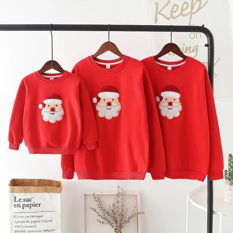 Christmas Outwear Family Look Sweater Pullover New Year Thick Warm Clothes Matching Family Outfits Mother Daughter Shirt CL620