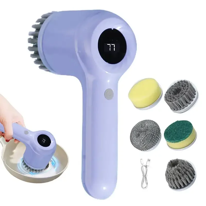 Electric Spin Scrubber Bathroom Cleaning BrushPower Scrubber withReplaceable Brush Heads Electric Handheld CordlessCleaningBrush