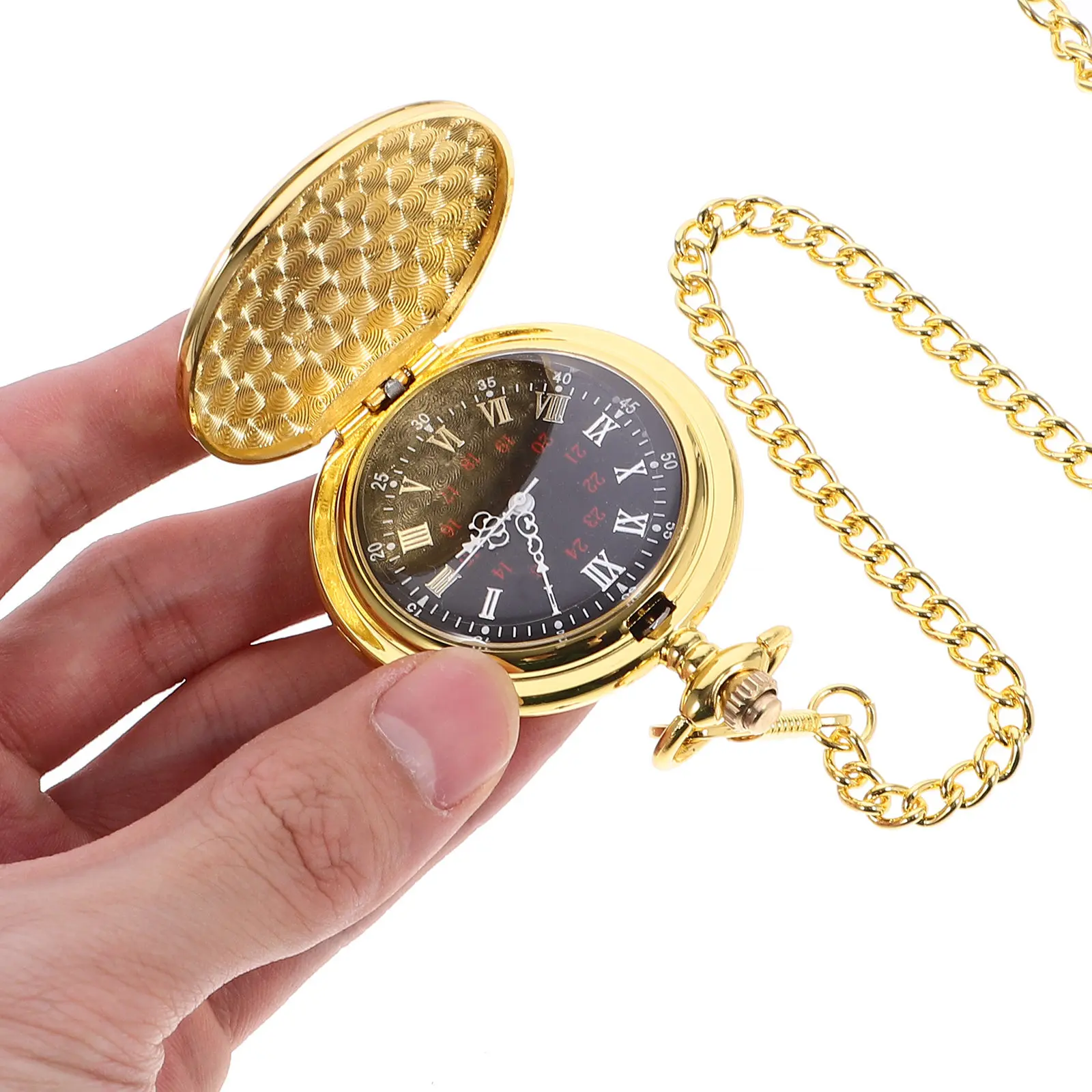 

Dark Golden Retro Pocket Watch Alloy Durable Lightweight Information Reading Good Clothing Decoration