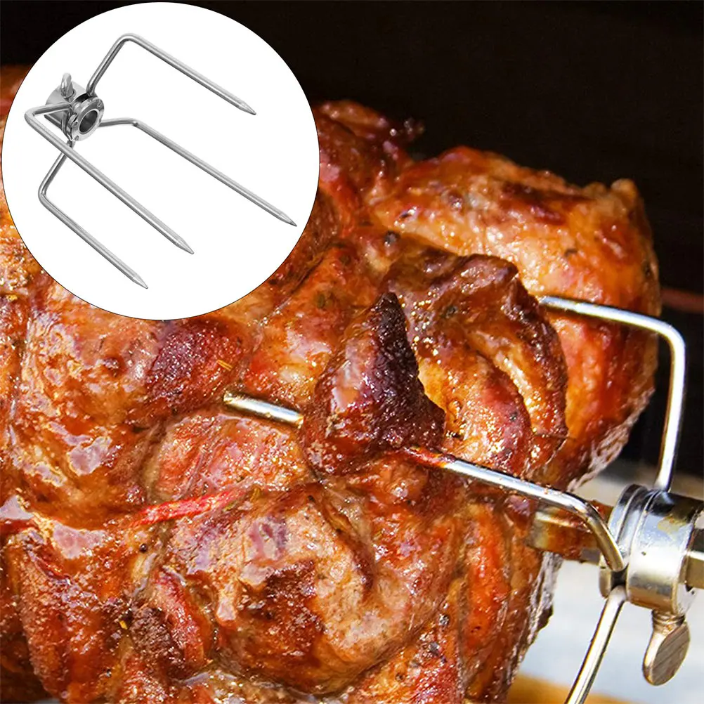 

Stainless Steel Forks Rotisserie Meat Prongs Grill Tools Stainless Steel Bbq Forks Pork Roast Chicken Skewer Durable Long Life
