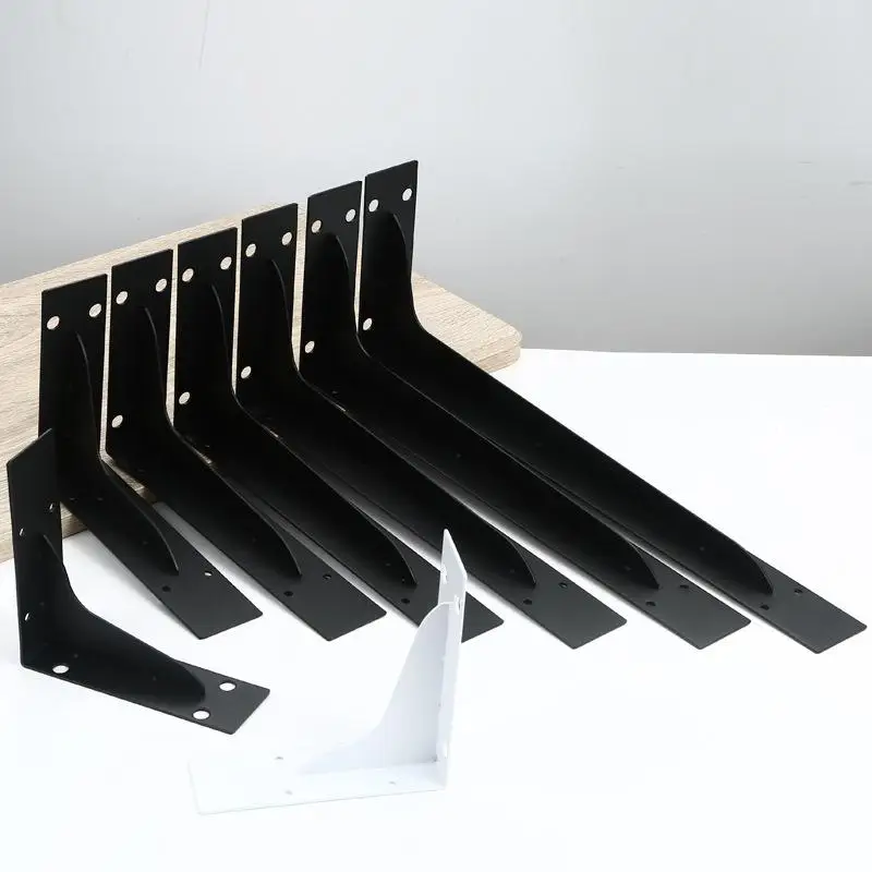 1/2Pcs Black/white/silver Stainless Steel Corner Code Triangle Bracket Load-Bearing Bracket Wall Fixed Corner Storage Rack