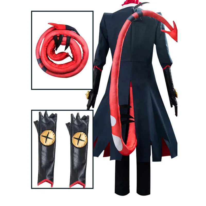 Anime Helluva Boss Blitzo Cosplay Costume Boss Cosplay Party Uniform Suit with Tail Halloween Outfit for Men Women Custom