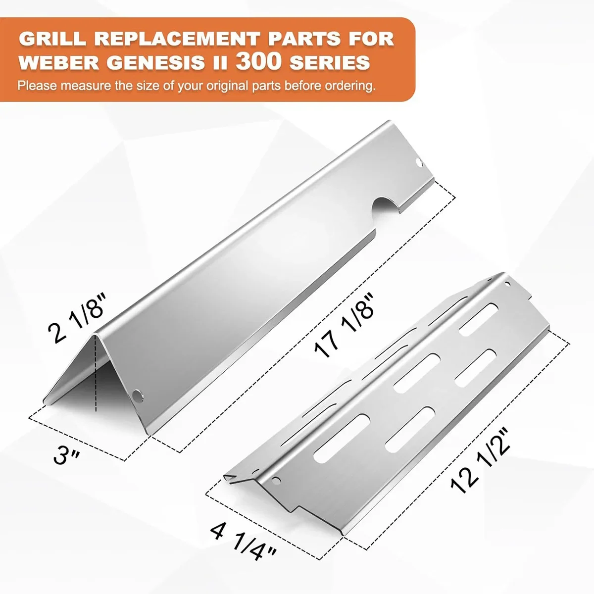 Stainless Steel Flavorizer Bars Heat Plates Replacement for Genesis II LX 300 Series E‑310 E‑315 S‑335 Gas Grill
