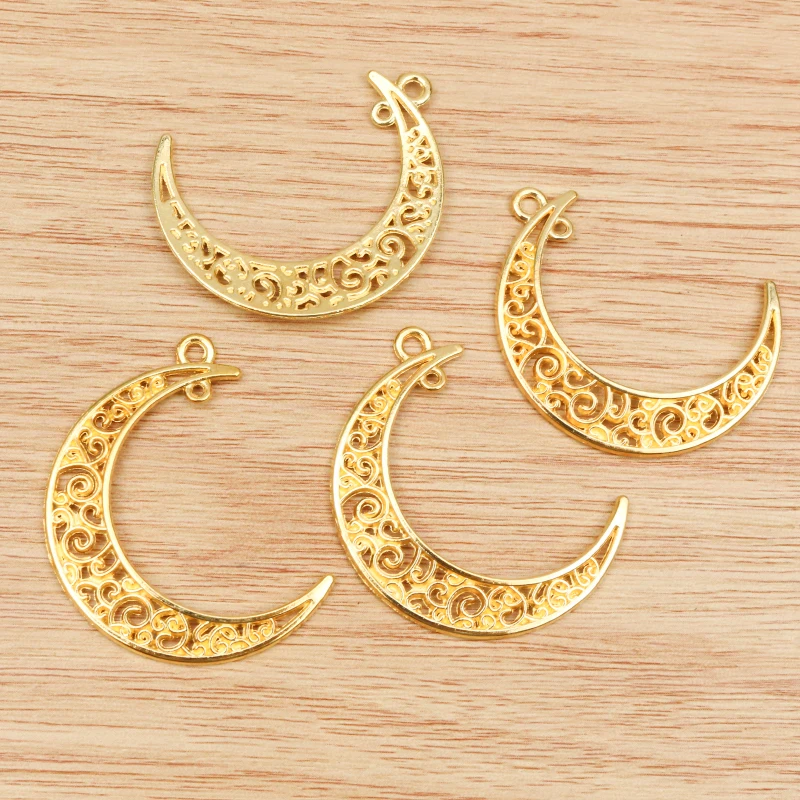 10pcs 41x30mm 7 Colors Plated  Moon Style Handmade Charms Pendant:DIY for bracelet necklace