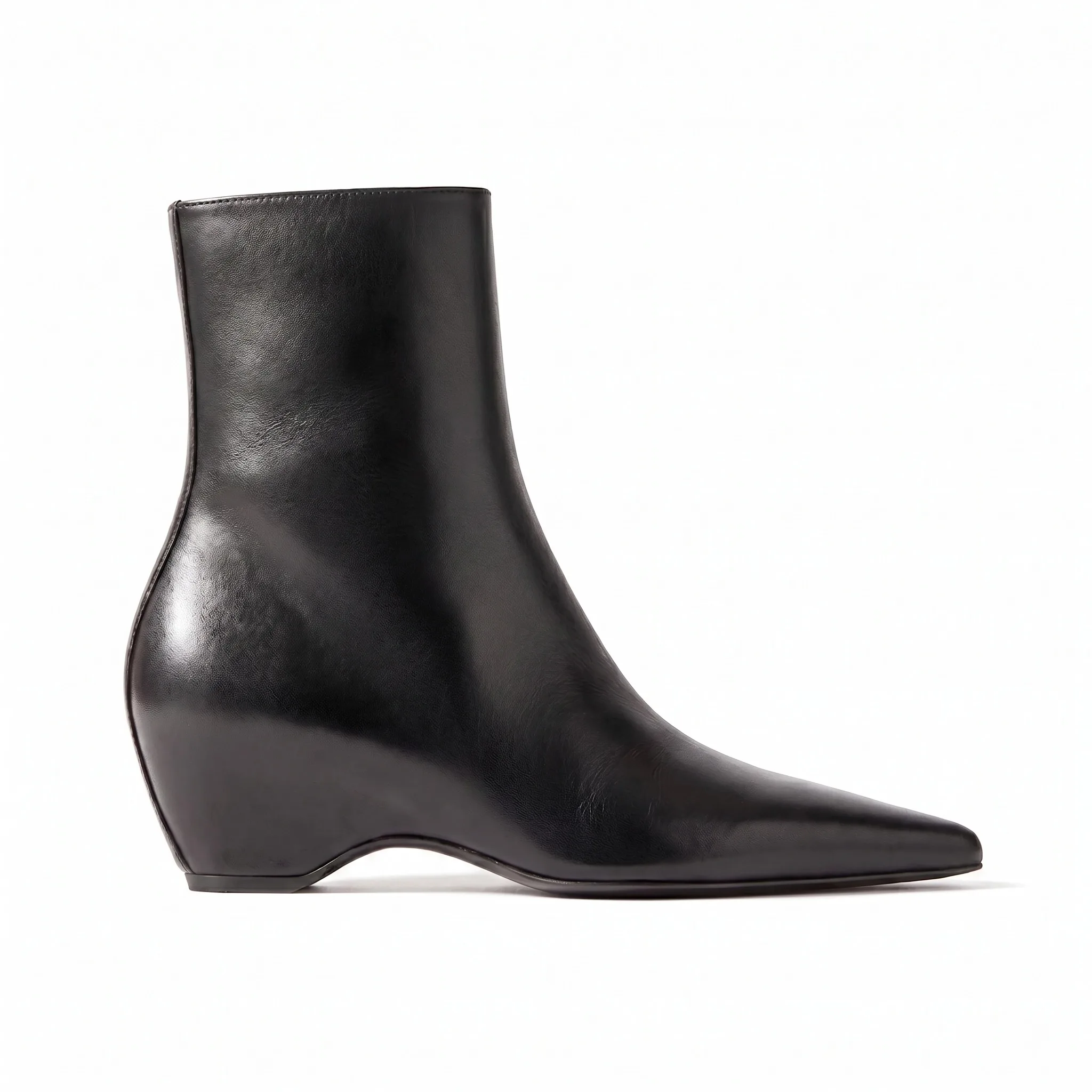 Women's Suede Winter Ankle Boots with Wedge Heel and Zip