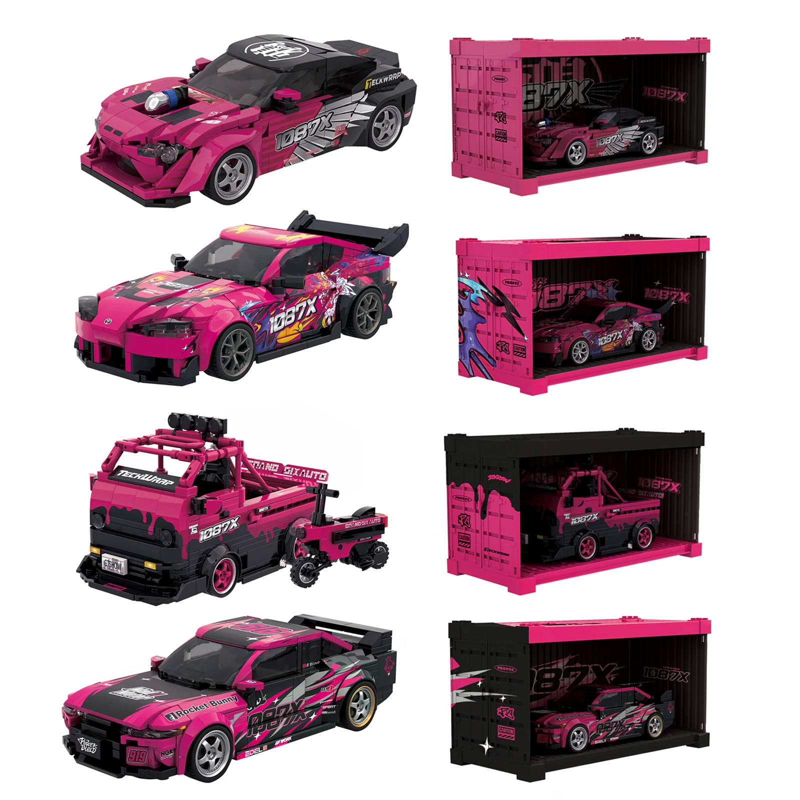 

1087X Series 8-Slot Car Building Blocks Model DIY Creative Toy for Kids