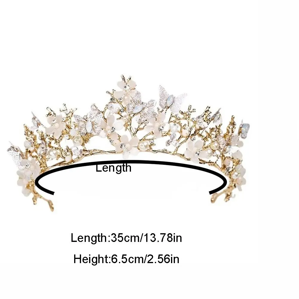 Luxury Crystal Bridal Tiaras Vintage Elegant Crystal Butterfly Headpiece Sparkling Butterfly pattern Queen Princess Crown