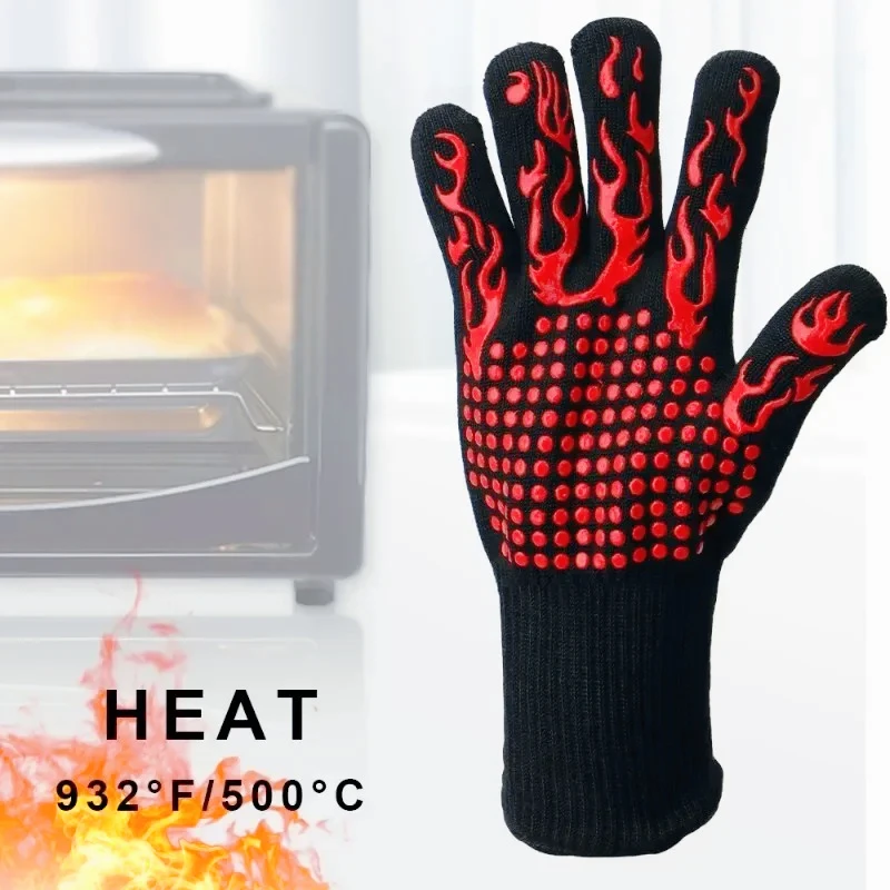Heißer 800 Grad Hitzebeständige 1 Teile/para Mikrowelle BBQ Fäustlinge Handschuhe Aramid Handschuhe Kochen Backen Küche Zubehör