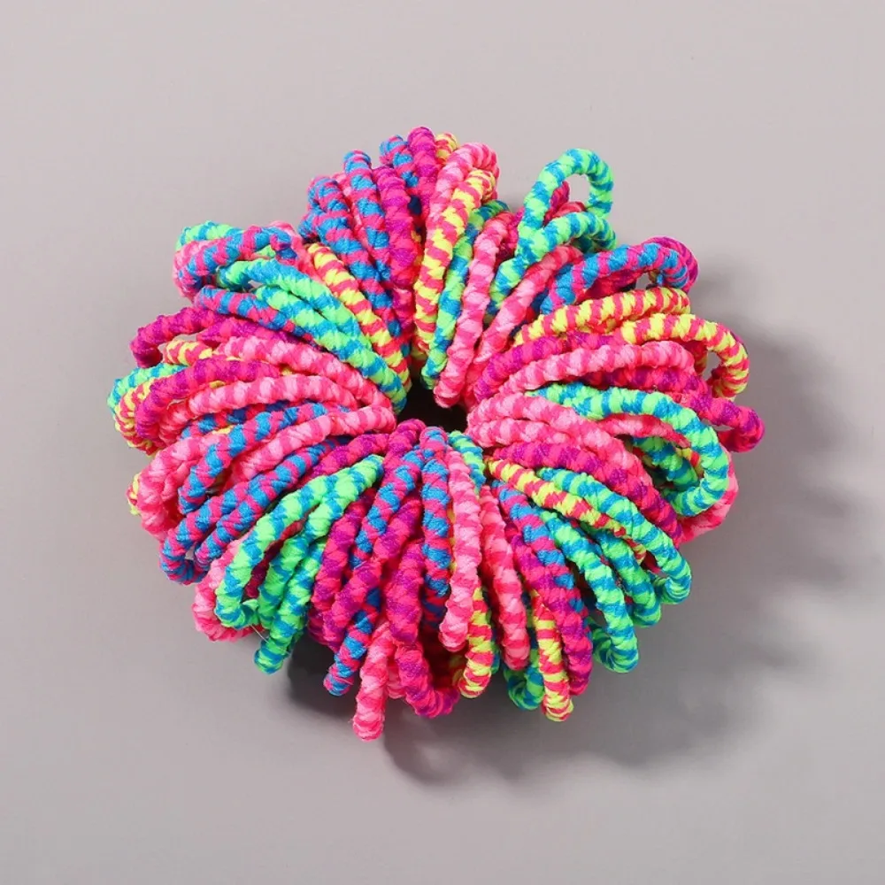 

RIBBON BOWS 100pcs Colorful Hair Bands Girl Elastic Basic Rubber Band Headrope Children Baby Hairties Scrunchie Hair Accessories