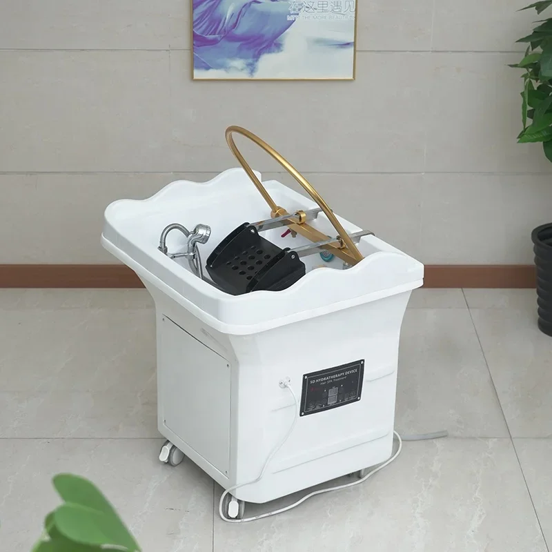 Electrical Portable Hair Salon Basin No Plumbing Washing Basin Fumigable Water Therapy Headspa Shampoo Bowl