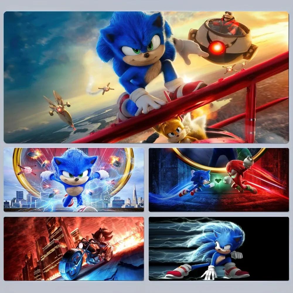 S-Sonic The H-Hedgehog Mousepad Rubber XXL Cartoon Anime Gaming Mouse Pad Keyboard Mouse Mats Desk Mat Accessories for PC Mouse