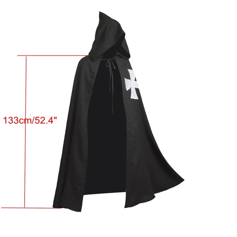 Medieval Costume Mens Halloween Viking Cosplay Robe Knights Templar Warriors Cape Hospital Clothing