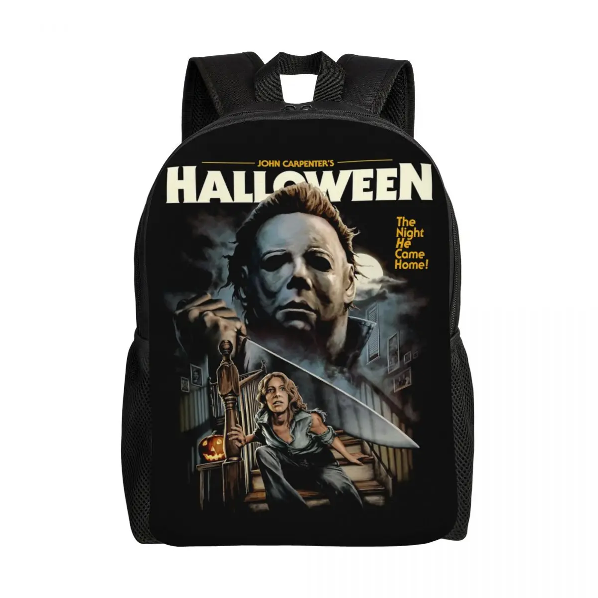 Dostosowane Halloween Michael Myers Plecak podróżny Kobiety Mężczyźni Szkoła Laptop Bookbag Horror Film College Student Torby na co dzień