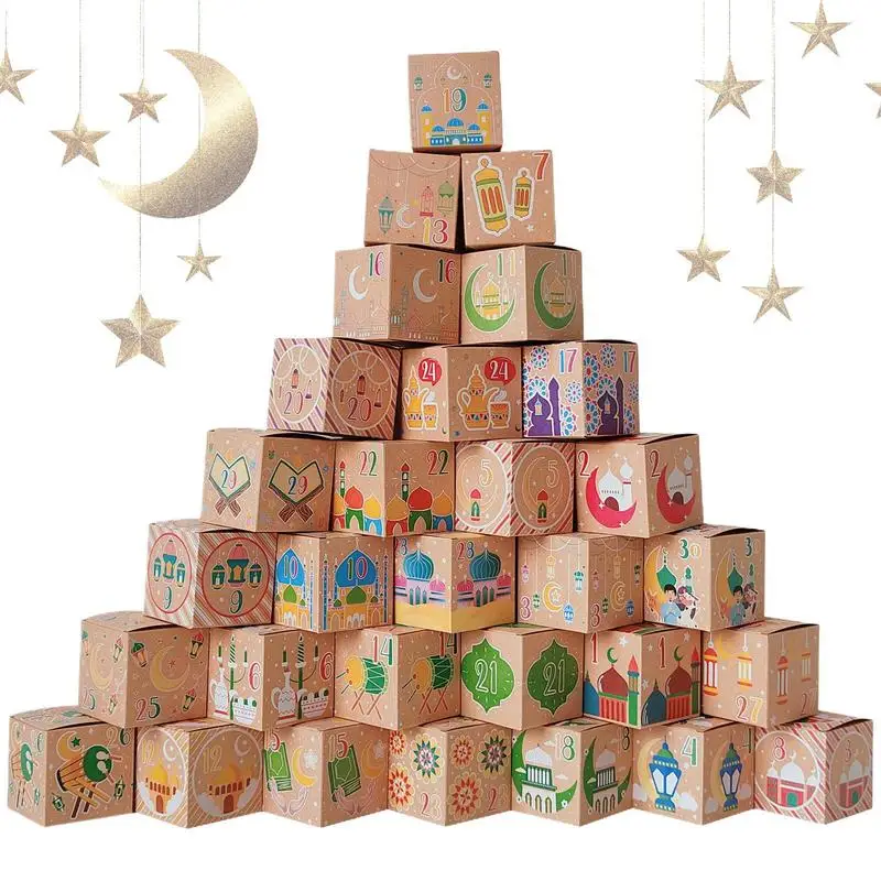 Eid Advent Calendars Boxes 30 Day Eid Themed Number Boxes Eid Countdown Box Eid Countdown Calendar Block Set For Chinese New