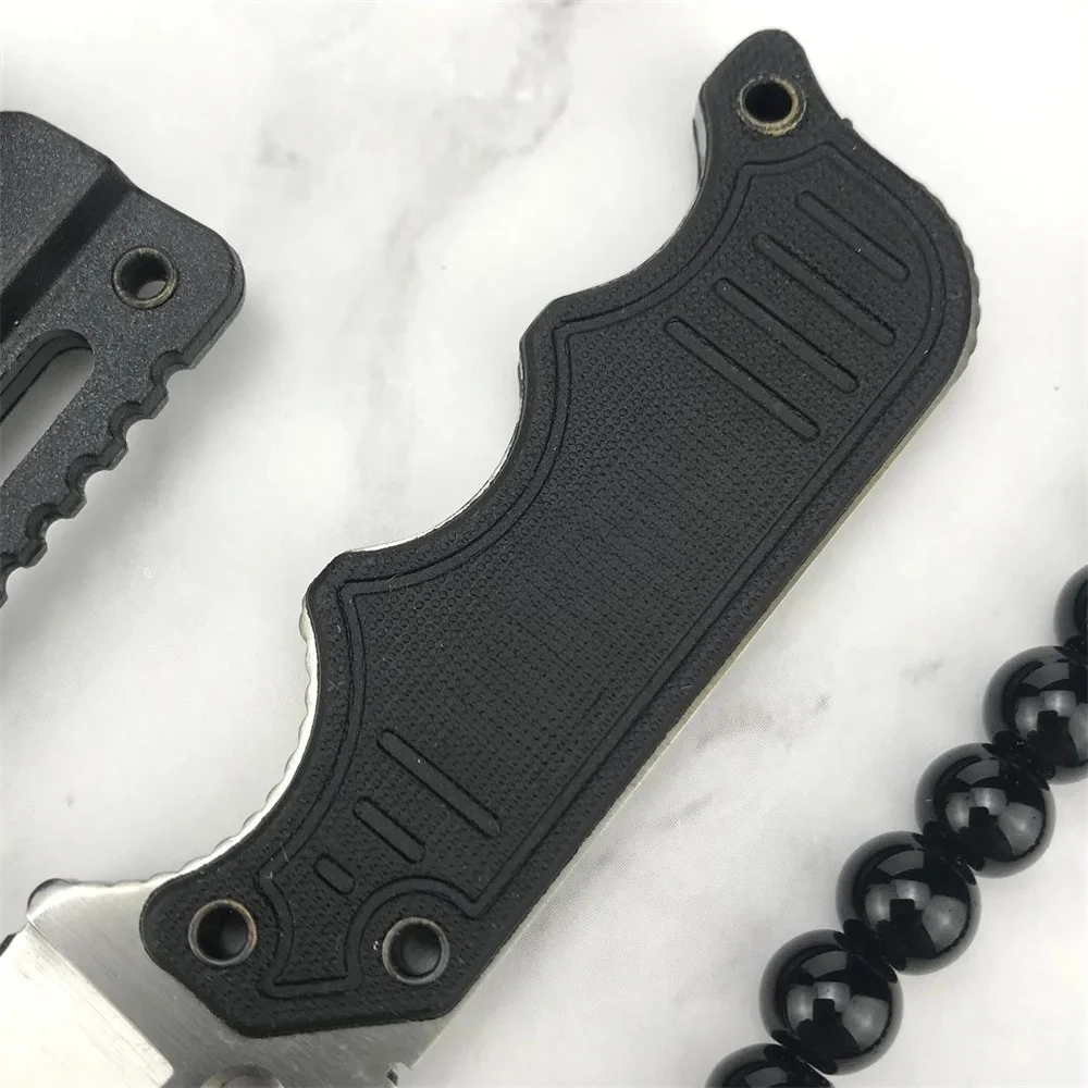 New Full Tang Portable Instinct Fixed Knife G10 Handle Lightweight Mini Pocket Neck Chain Multi Tools with ABS Plastic Sheath