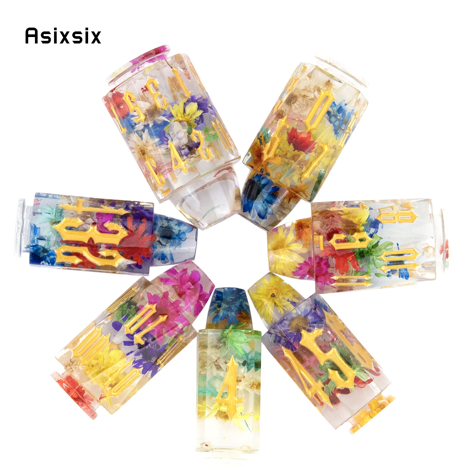 

7 шт. красочные прозрачные пулевидные кубики из смолы с золотым номером, многогранные игральные кости с острыми краями, подходящие для ролевых игр, RPG, карточная игра