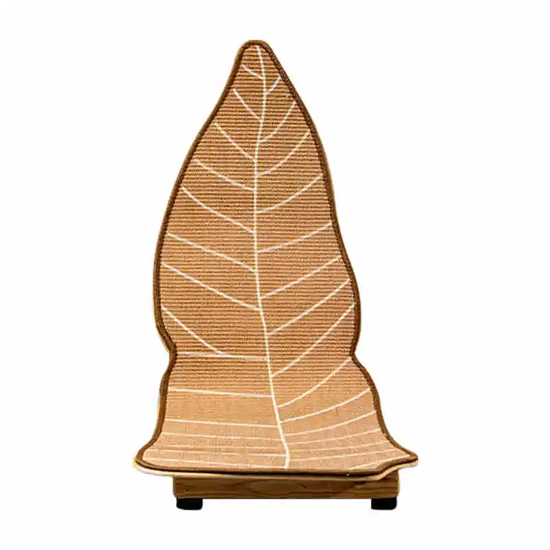 

Creative Leaf Cat Scratcher Solid Wood Base Replaceable Sisal Board Multi-functional Play and Sleep Area