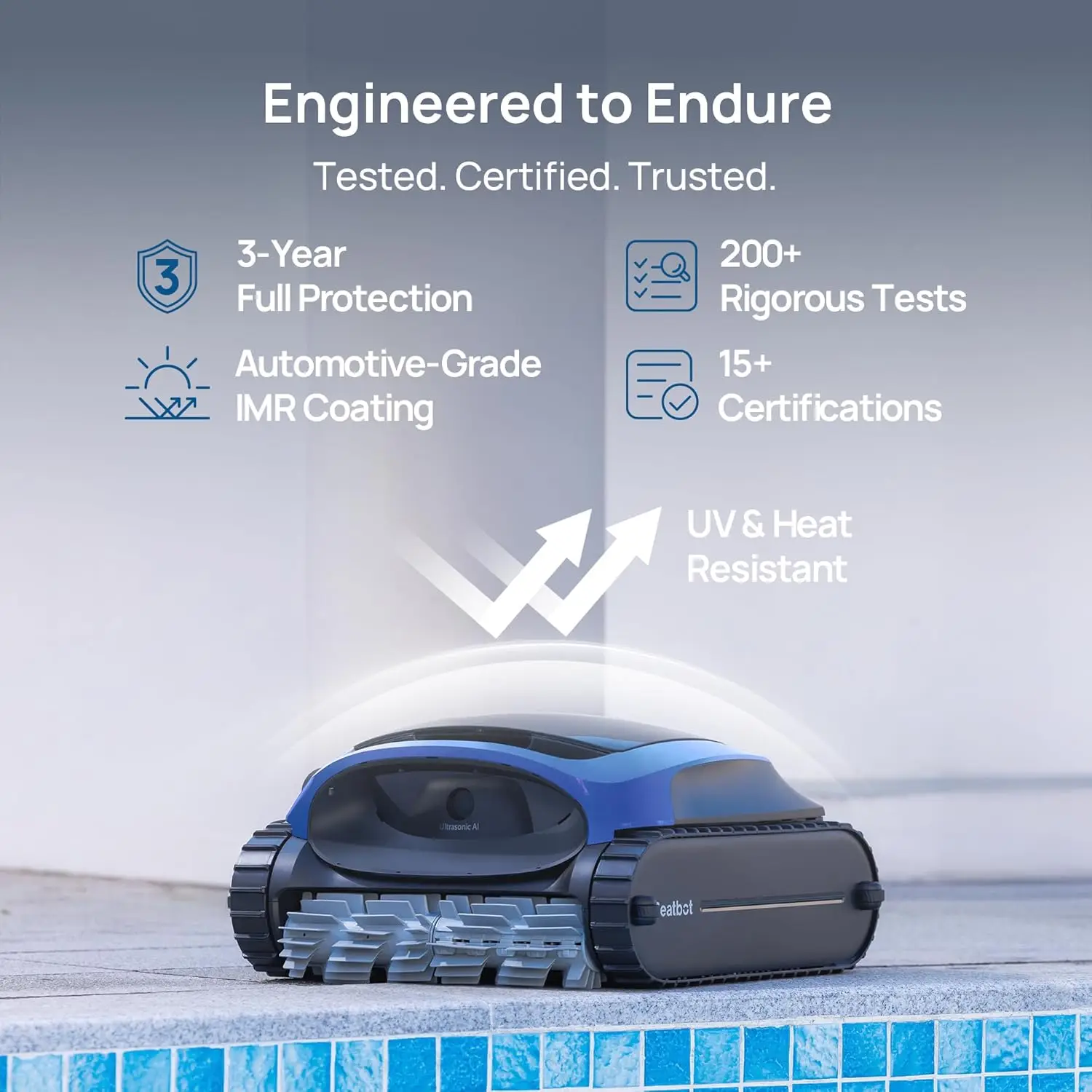 

NewBeatbot AquaSense 2 Cordless Robotic Pool Vacuum Double-Pass Waterline Scrubbing, Floor & Wall Cleaner, Smart Surface Parking