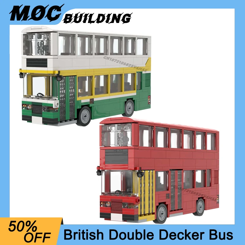 

MOC City London Transport Vehicle British Double Decker Bus Building Blocks DIY Car Assemble Bricks Creative Toys Boy Xmas Gifts