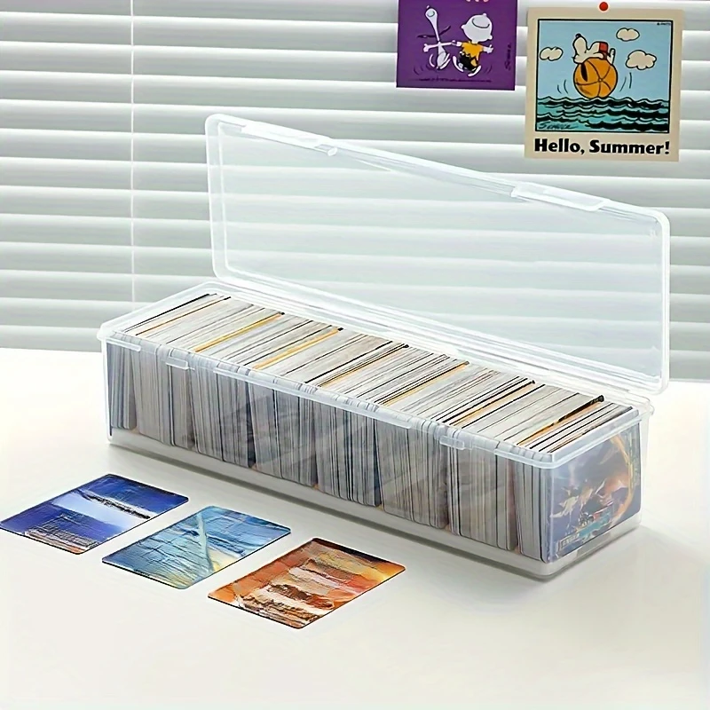 1 Stück robuste Aufbewahrungsbox aus Kunststoff mit 6 Fächern – Klappdesign, zum Organisieren von Transaktionskarten, Visitenkarten und Desktop-Artikeln – Detail 3