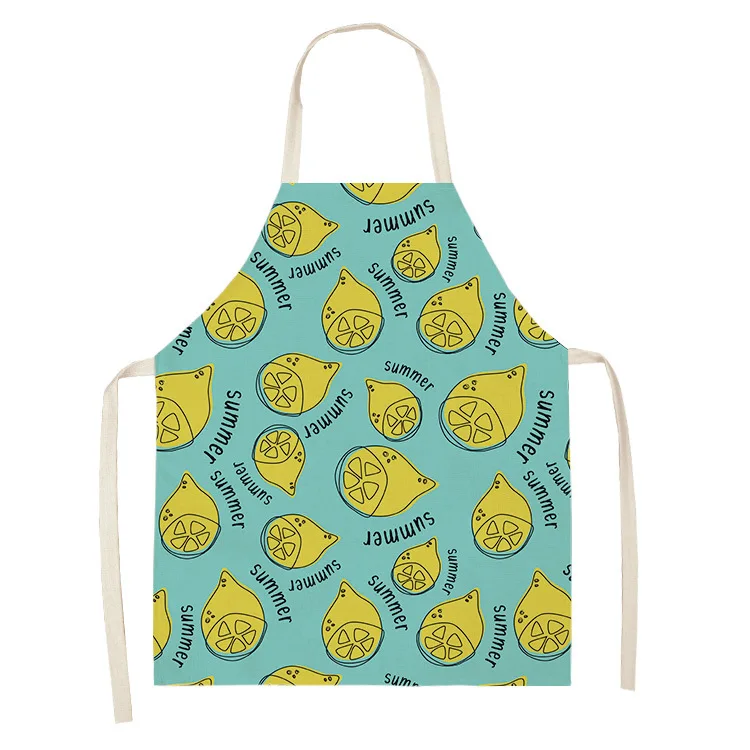 Fruit Watermelon Cantaloupe Pineapple Print Sleeveless Apron Kitchen Apron Home Cooking Bakery Shop Woman Clean Apron Delantal