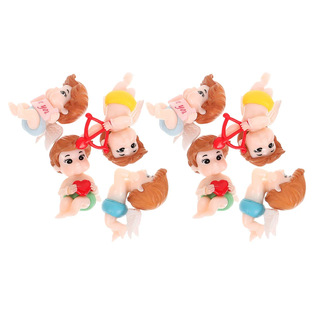 

8 Pcs Cupid Couple Ornaments Miniature Garden Figurines Micro Landscape Resin Desktop Home Decor Statue Angels Small