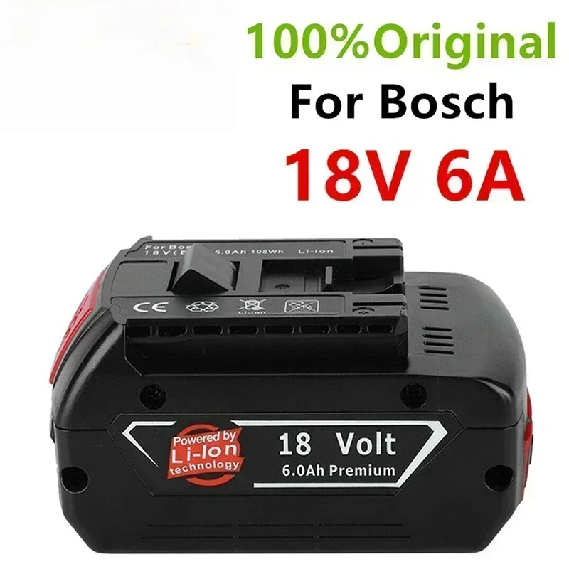 100%Original18V 8ah Rechargeable Lithium Ion Battery for Bosch 18V 6.0A Backup Battery Portable Replacement BAT609