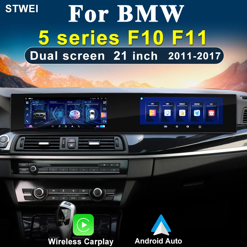

Для BMW 5 серии F10 F11 201-2012 2013-2017 Автомобильный радиоприемник Мультимедийный видеоплеер Двойной экран Пассажирский головной прибор 21ihcn CarPlay GPS
