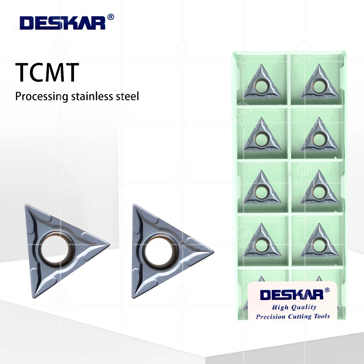 

TCMT110204 TCMT110208 TCMT16T304 TCMT16T308 LF6018S DESKAR 100% Original Blade Triangular Inner Hole Stainless Steel Lathe Blade