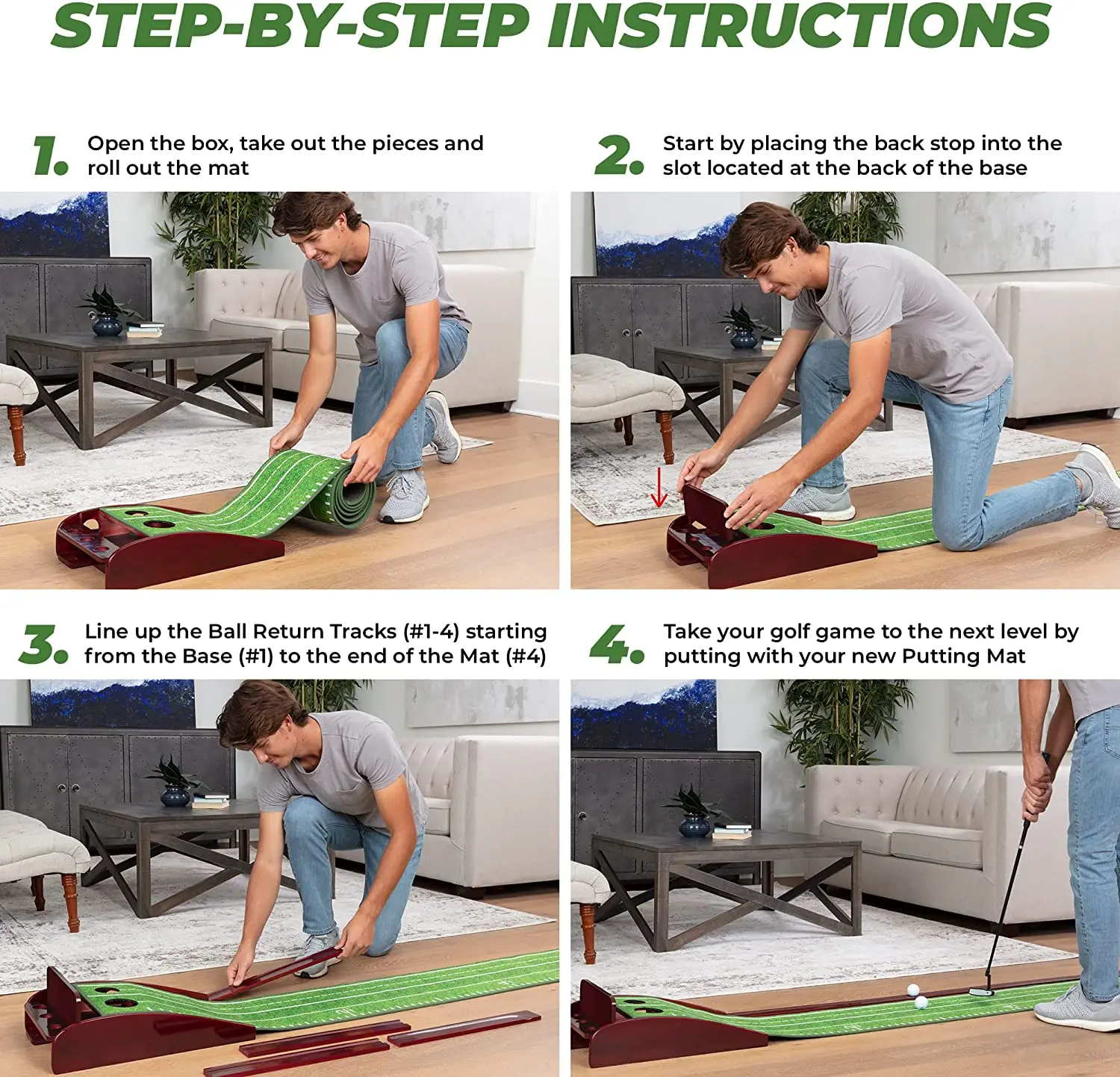 Estera de Golf de madera con retorno automático de pelota, alfombrilla de práctica de Golf para interiores, alfombrilla de terciopelo, Ayuda de