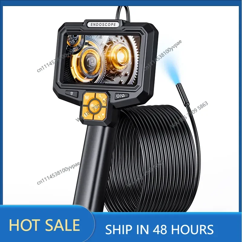 5 inch IPS industrial endoscope high definition dual camera pipe repair portable multi-function double head endoscope