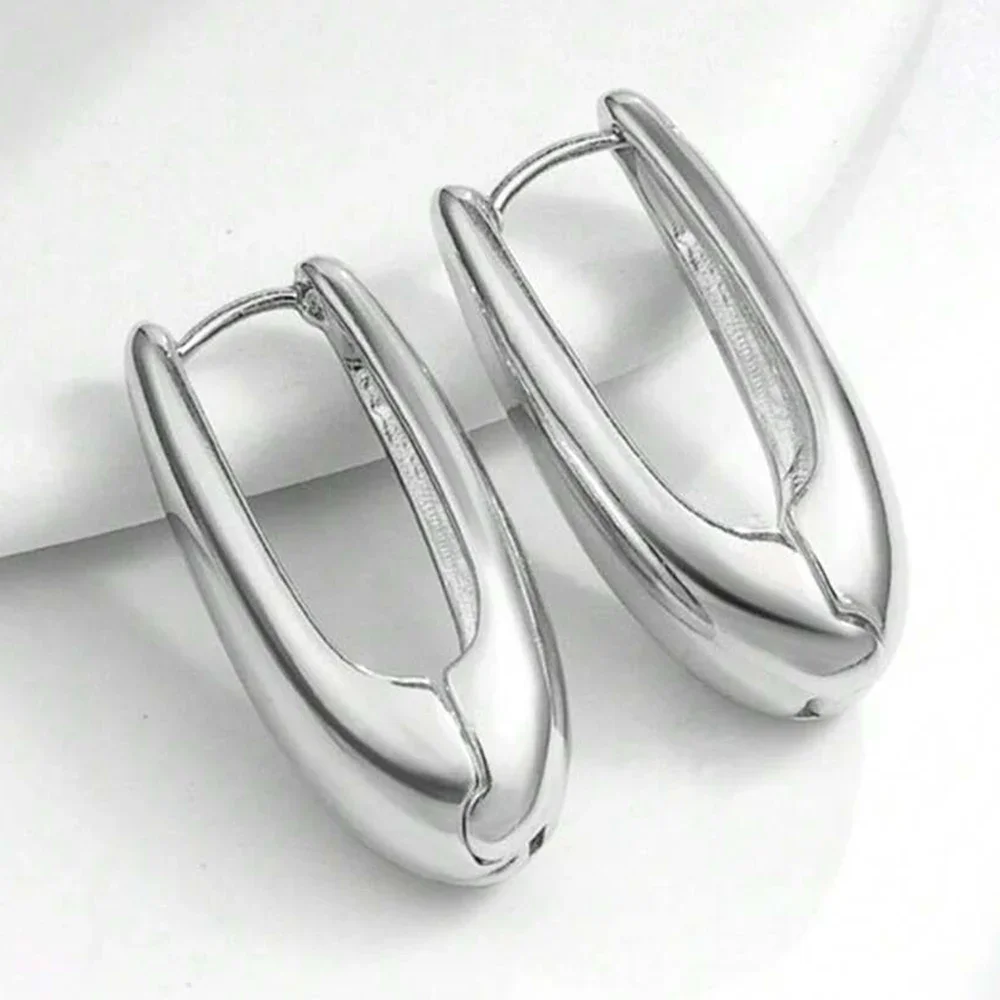 Pendientes delicados en forma de U de oro/plata, pendientes de aro de estilo versátil y delicado, joyería minimalista para uso diario para mujer