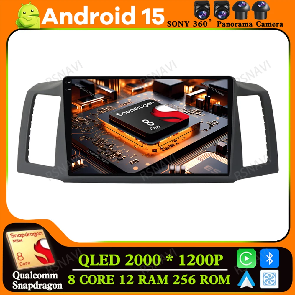 

Android 15 For Jeep Grand Cherokee 2004 2005 2006 2007 Qualcomm Navigation QLED Viedo Player Head Unit AUTO 5G WIFI BT Car Radio