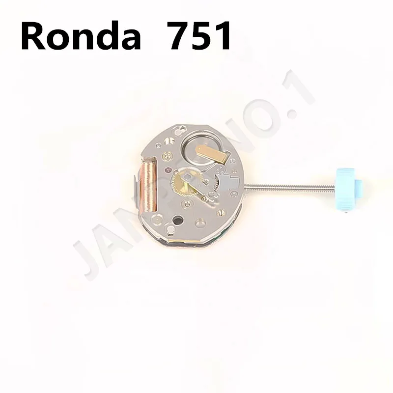 Nuevo movimiento Ronda 751 genuino suizo, accesorios para reloj con movimiento de cuarzo de dos pines, viene con accesorios para batería