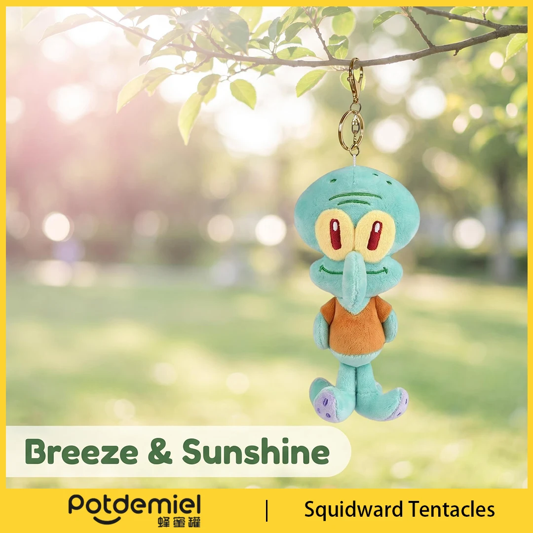 Potdemiel SpongeBob Squidward Tentacles Plush Keychain Backpack Hanger Handbag Pendant Purse Charm Collectible Accessory Mini view 3