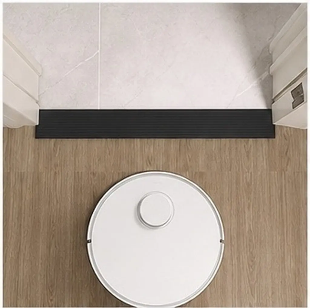 2Pcs Robot Vacuum Threshold Ramp Soft Rubber Non Slip Doorway Ramp Pads Floor Transition Strip for Sweeper Cleaning Efficiency