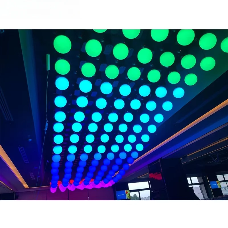 

Nightclub Bar Interior Led Lifting Ball Wave Ceiling Light Wedding Lifting Dynamic Dance Ball Light