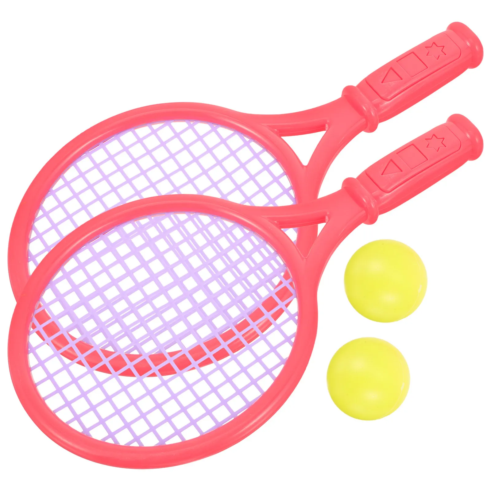 1 Pair of 's Tennis Racket Plastic Badminton Rackets Game Props for Kindergarten Primary School (Size S Random