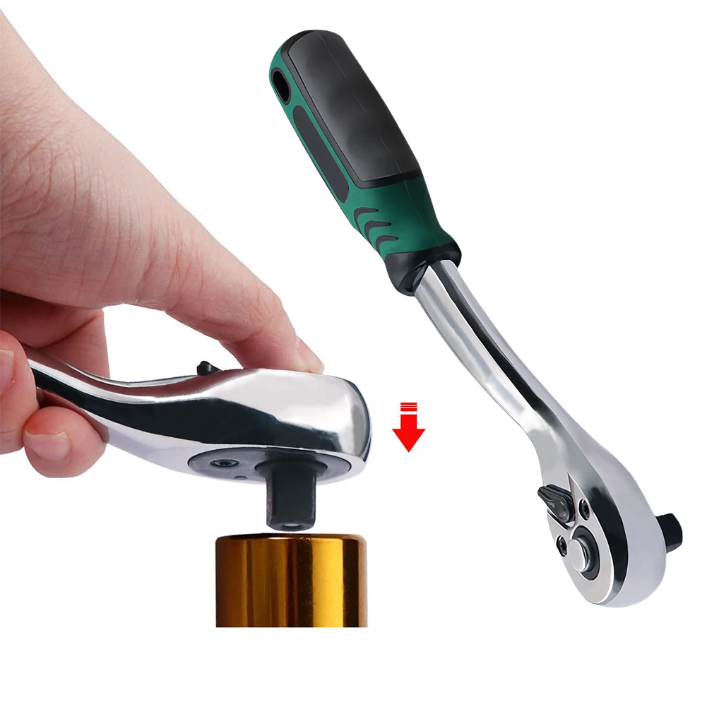 

1/4 Inch 3/8inch Ratchet Wrench Chrome Vanadium Steel 72 Teeth Drive Multifunctional Socket Spanner Ratchet Spanner for Vehicle