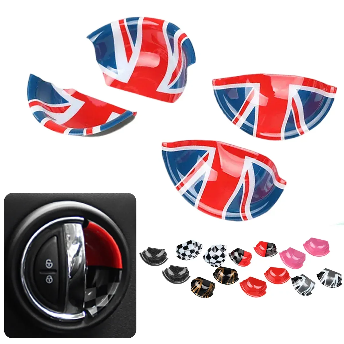 

Glossy Interior Door Handle Trim Decoration Covers for mini cooper f54 f55 f56 f60 clubman countryman