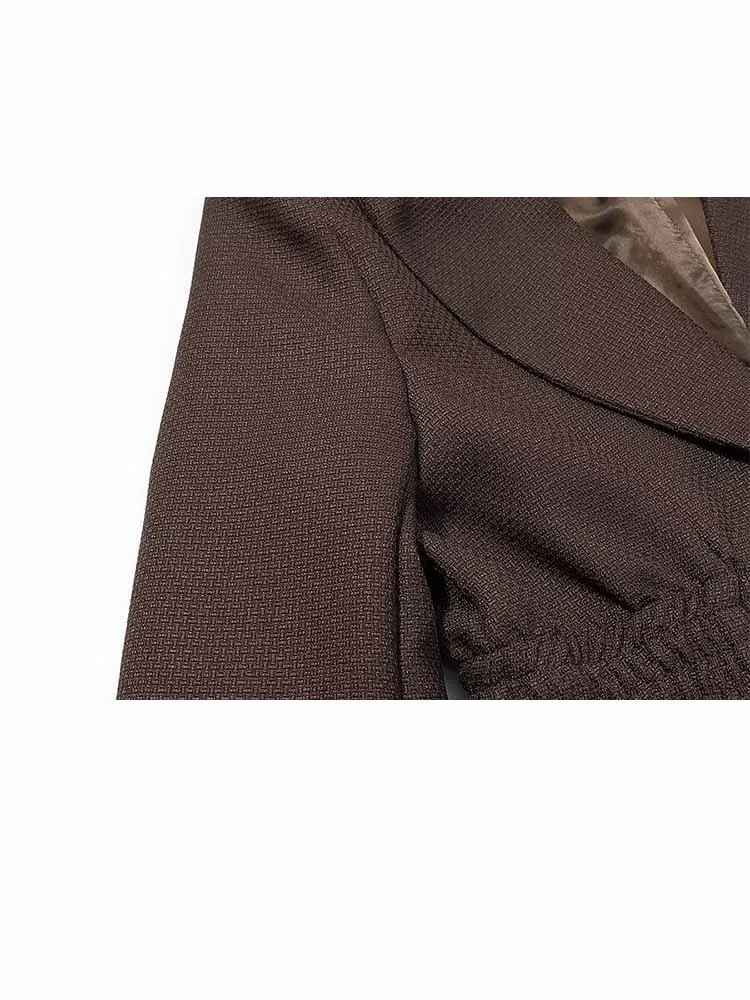 HH 2026 Frau Frühjahr Mode Lange Ärmel Revers Straffen Die Taille Blazer Weibliche Casual Pendeln Street Style Jacke