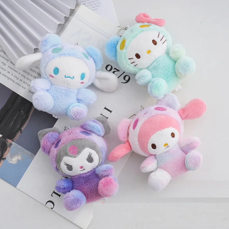 12 unids/lote 12cm caliente Dreamy Kuromi Melody juguete de peluche colgantes monstruo de dibujos animados muñeca mochila dijes llaveros