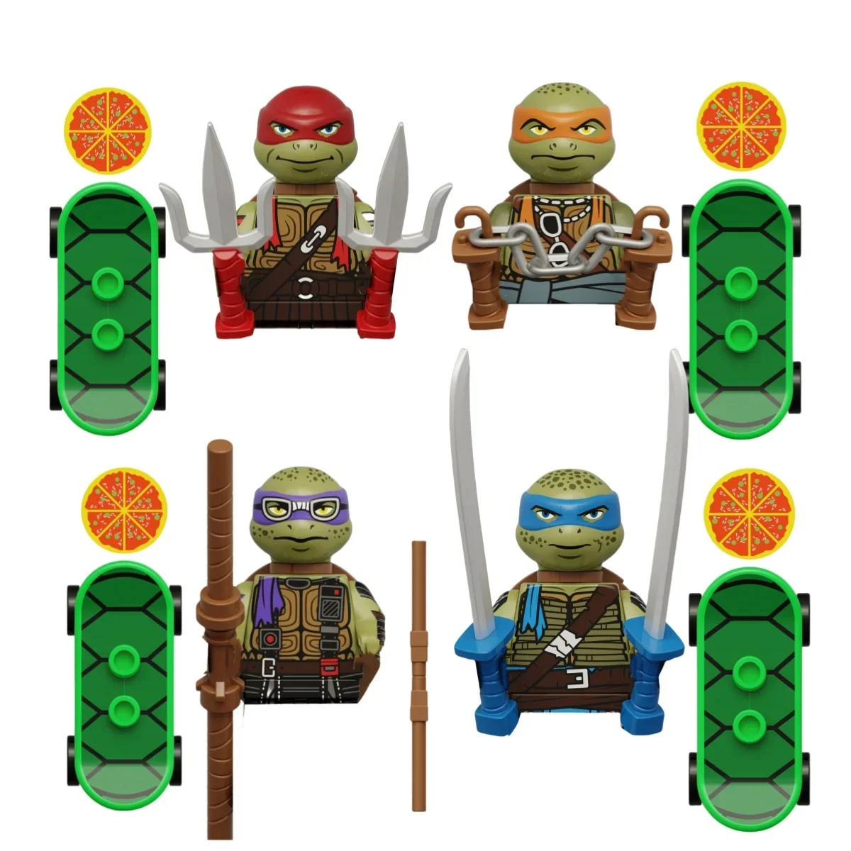KDL831 817 Kf6125 Kf6129 Movie Mini Action Figure Bricks Leo Raph Don Weapons Assemble Building Blocks MOC DIY Toys for Children