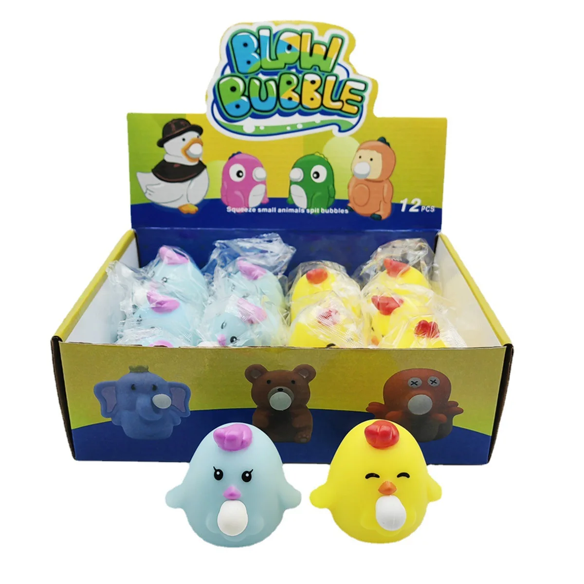 Children's Peculiar Stress-relieving Toys Spitting Bubbles Chick Choking Interesting Novelty Vent Blowing Bubbles Turkey