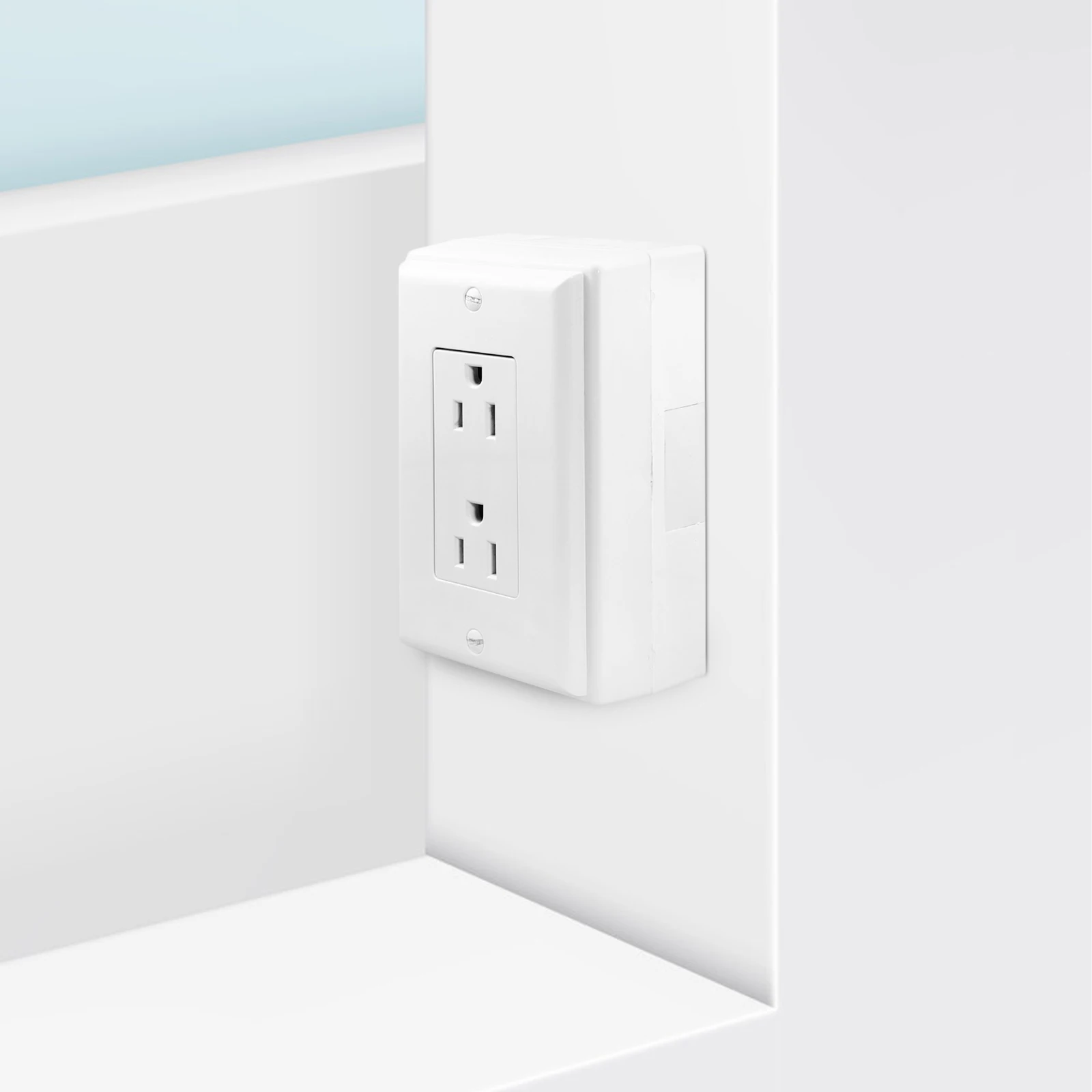 

American Design Surface Mount Electrical Shallow Outlet Single Gang Wall Switch Compatible Outdoor Indoor Easy Install Socket
