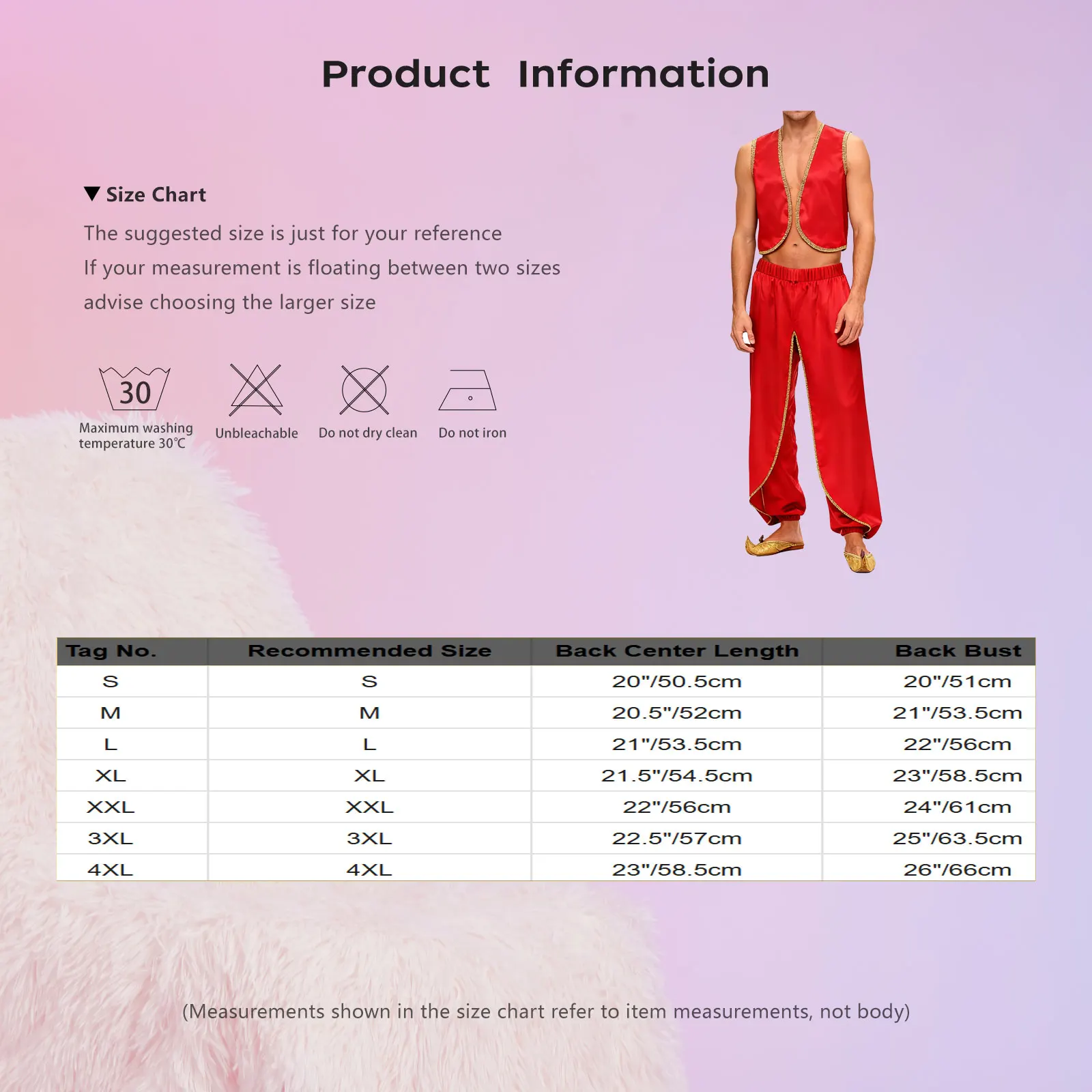 Mens Arabian Prince Cosplay Costume Gold Trim Open Front Vest And Baggy Pants India Dhoti Palazzo Trousers for Halloween Party