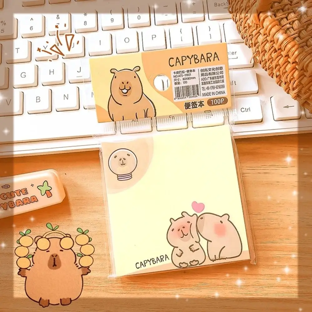 Kawaii Capybara Memo Pad Memo Notepad Non Sticky Portable Note Paper Cartoon Cute Note Pad Decor