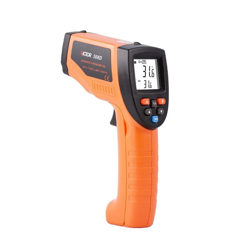 RUOSHUI 308B Range -50 1150 Celsius Industrial Thermometer Gun Temperature Hazardous Hard-to-reach Objects Measurement Meter