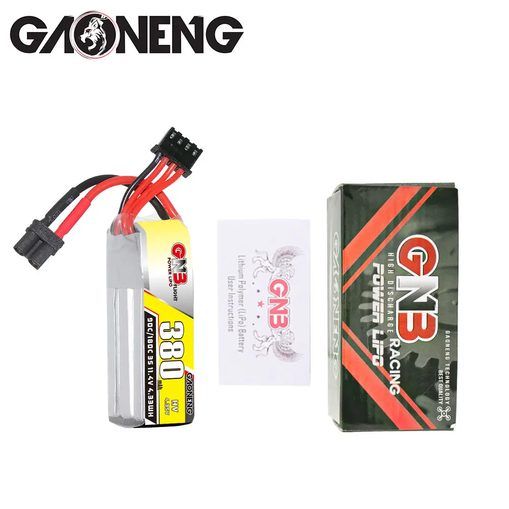 GNB GAONENG 3S 11.4V HV 380mah 90C XT30 LiPo Battery Micro FPV DRONE LiHV High Voltage For RC FPV Quadcopter Drone
